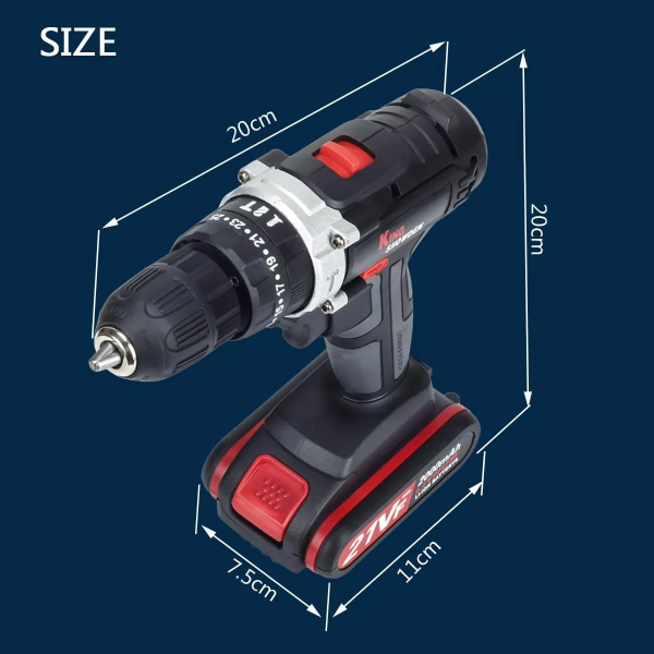Hyper Tough 21V Max 1.5AH 50-Piece Project Kit with Cordless Drill, Battery & Charger - Image 6