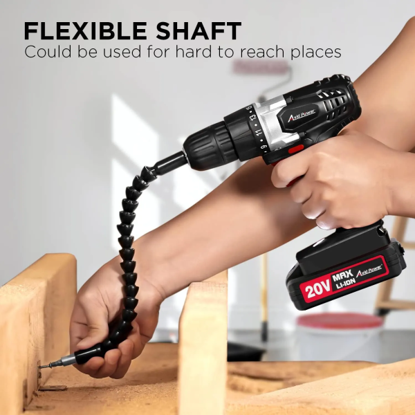 Hyper Tough 21V Max 1.5AH 50-Piece Project Kit with Cordless Drill, Battery & Charger - Image 8