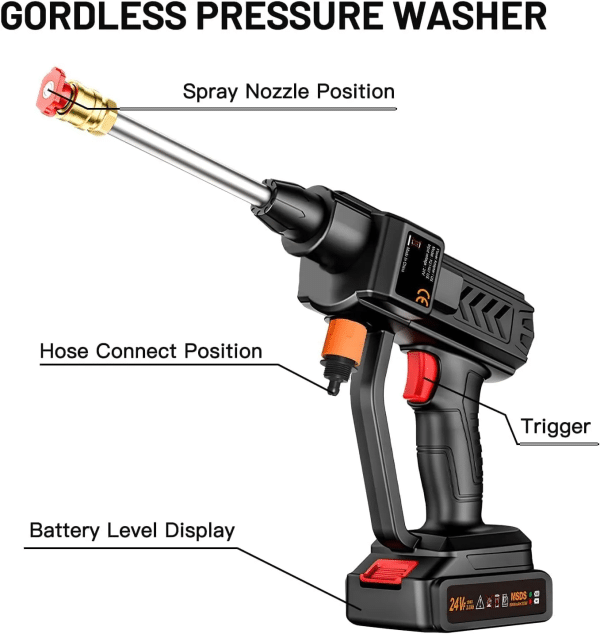 1500W Cordless High Pressure Car Washer 2 Type Cleaner Washing Spray Gun Electric Water Gun Foam Machine Compatible with Makita 21V Battery(A no Battery) - Image 3